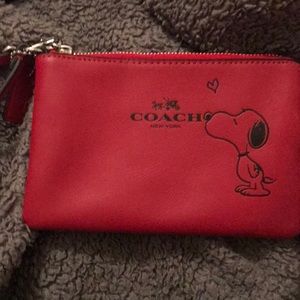 Coach snoopy wristlet